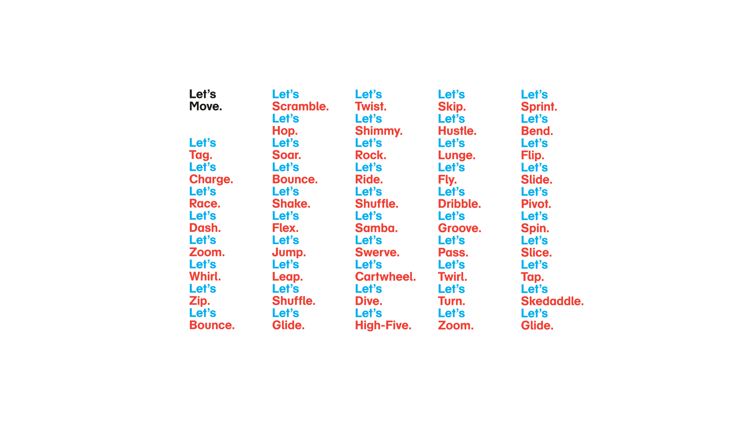 Let's Move voice examples