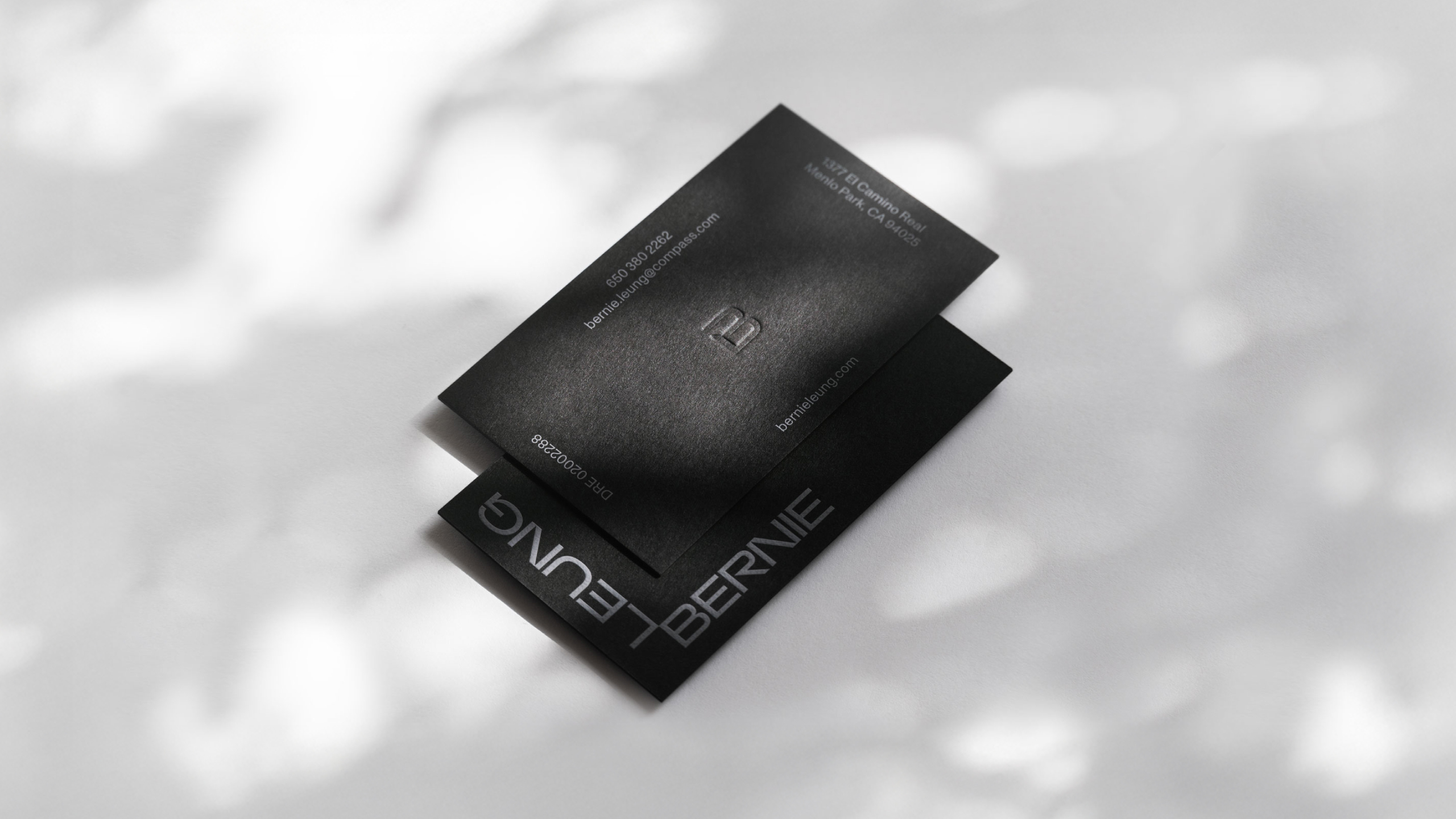 Business cards for Bay Area real estate agent Bernie Leung