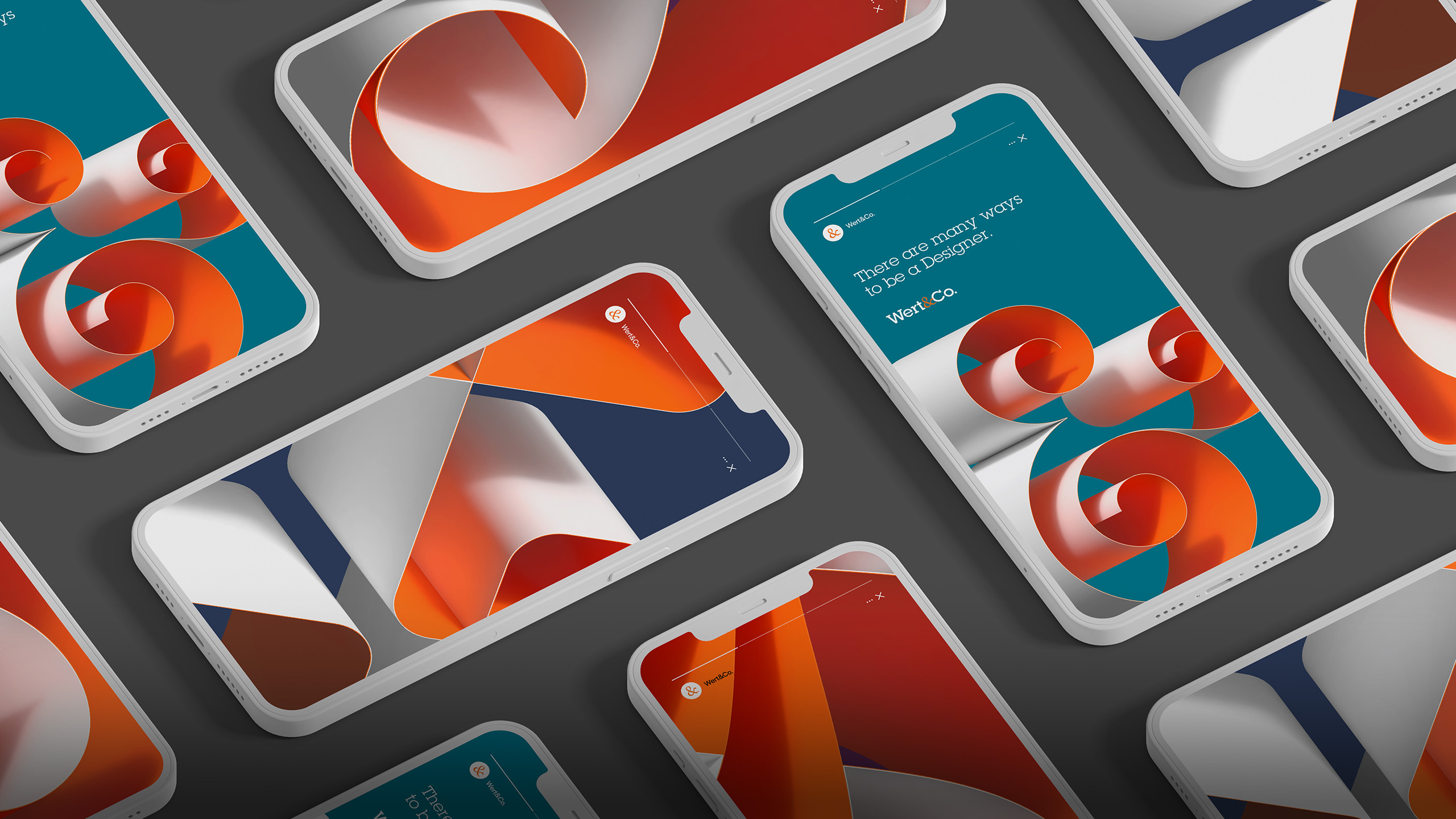 Wert 3D logo phone mockup