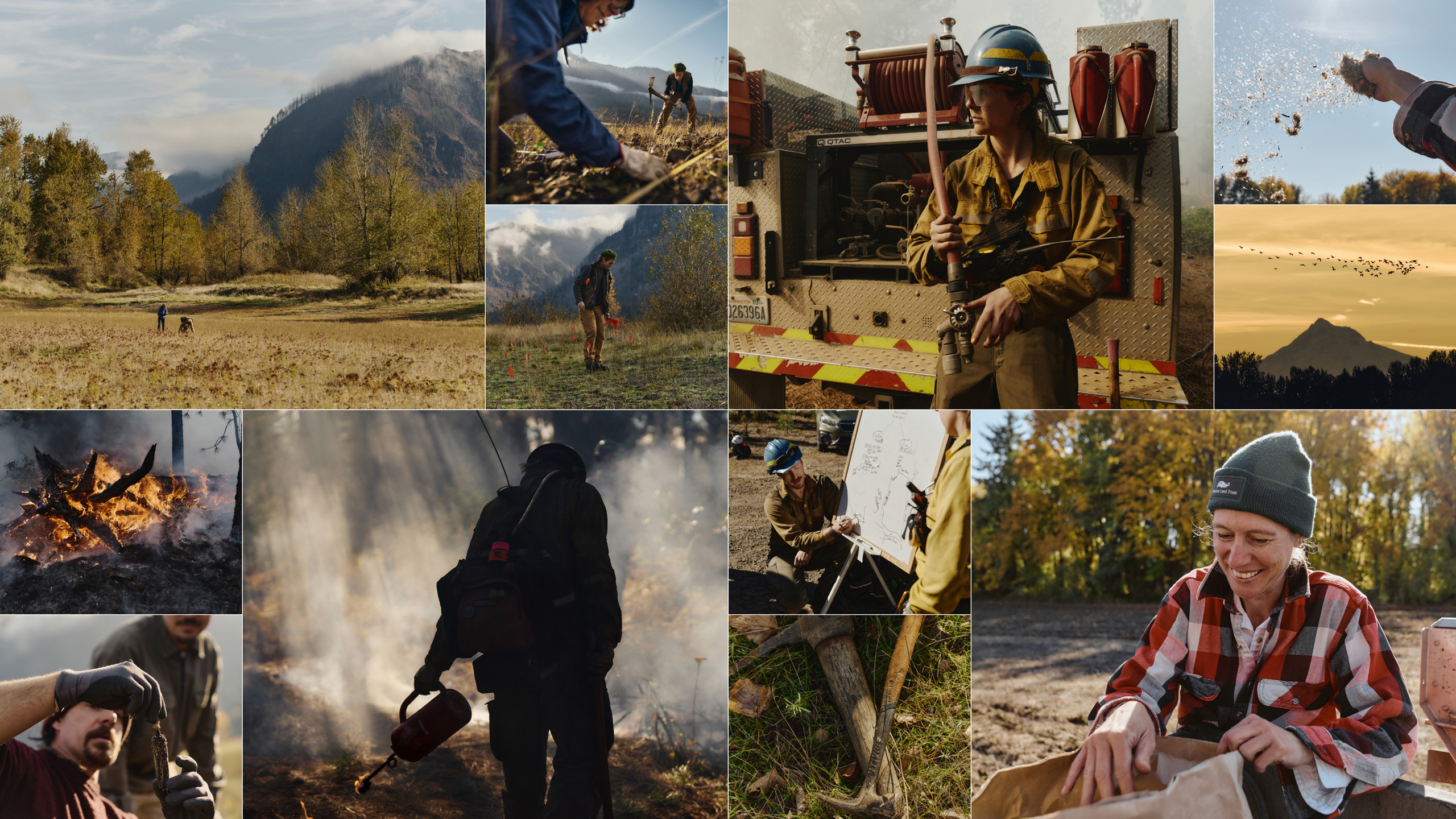 Photography samples Clayton Cotterell for the Columbia Land Trust identity