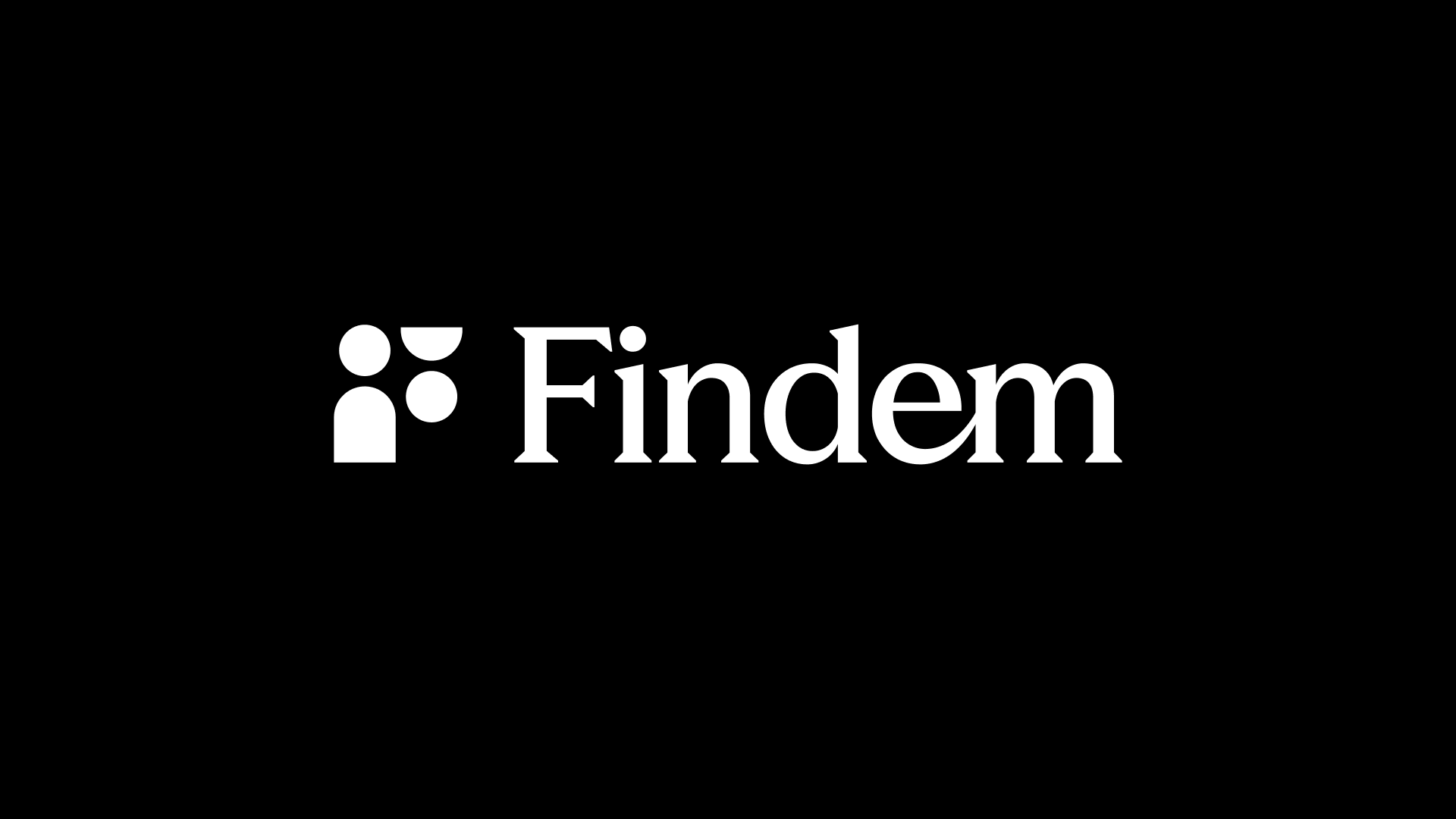 Findem logo lockup in white
